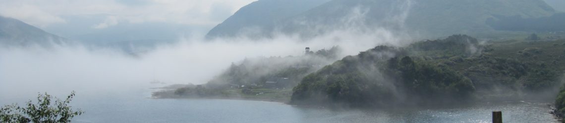 Fjord im Nebel