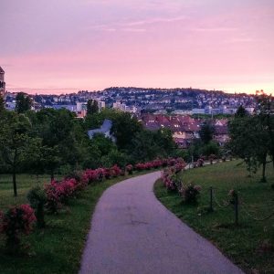 Villa Berg Park im Abendlicht